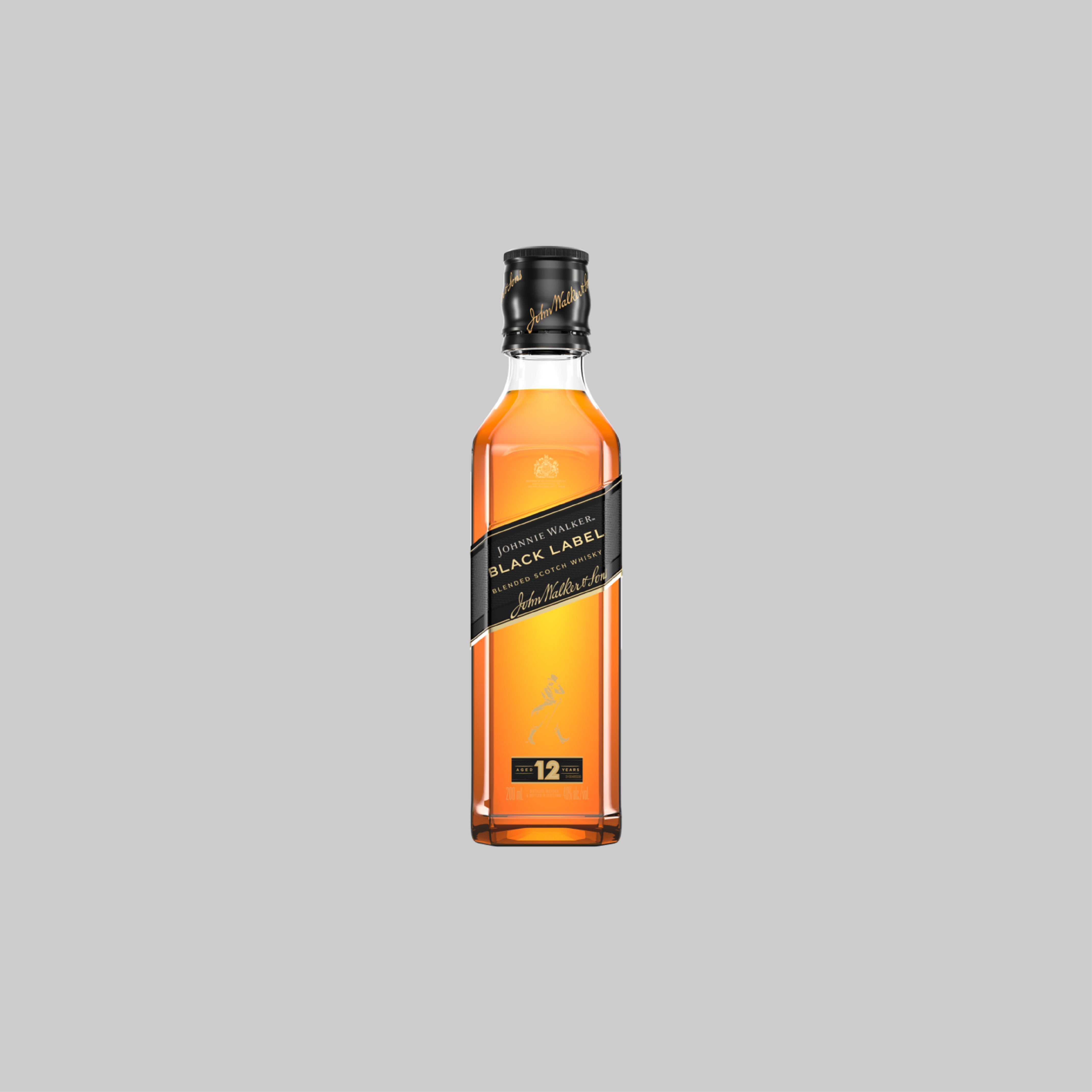 Johnnie Walker Black Label 12 Years Old Blended Scotch Whisky 200ml 40.0% - Time2Drink